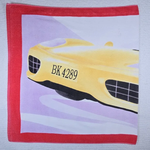VTG Ferrari Sports Car Print Extra Large Cotton Beach Towel Y2K Retro Sporty XL - Picture 11 of 13